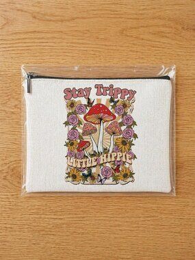NEW Stay Trippy Little Hippie Cute Makeup Bags Cosmetics Pouch